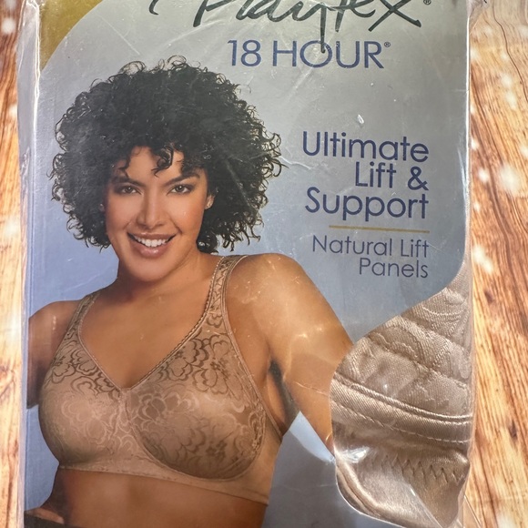 Playtex 18 Hour Bra Wirefree Ultimate Lift & Support Nude Comfort Size 42D - Picture 14 of 15